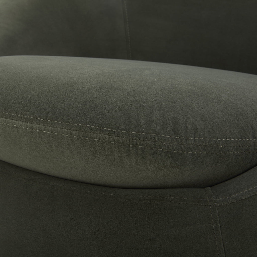 Mira Swivel Accent Chair, Olive Velvet