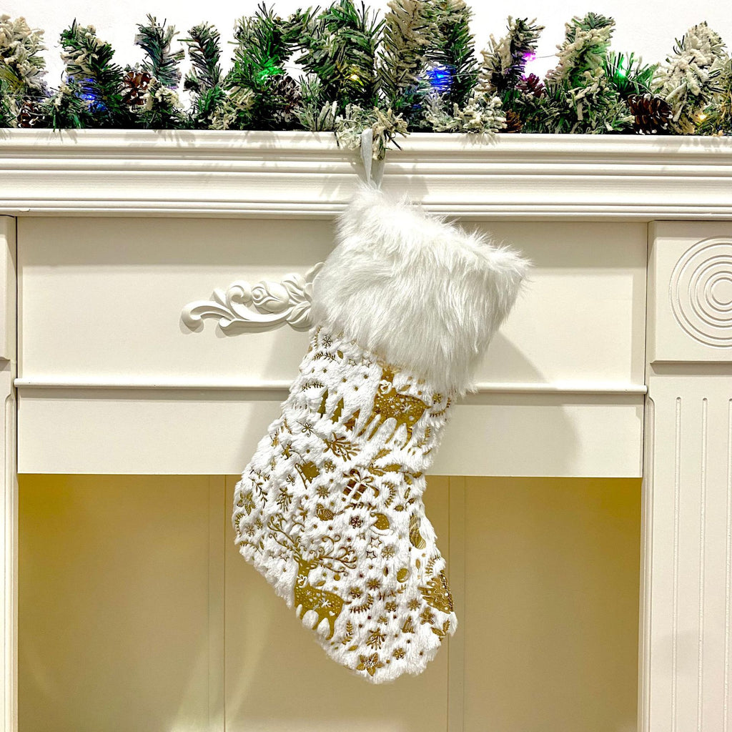 Gilded Plush Christmas Stockings