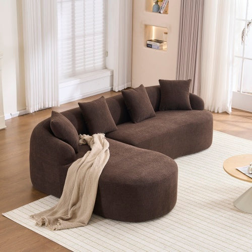 Chaise Chenille L-Shape Sectional Sofa