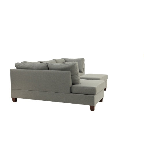 3-PC Gray Sectional Sofa