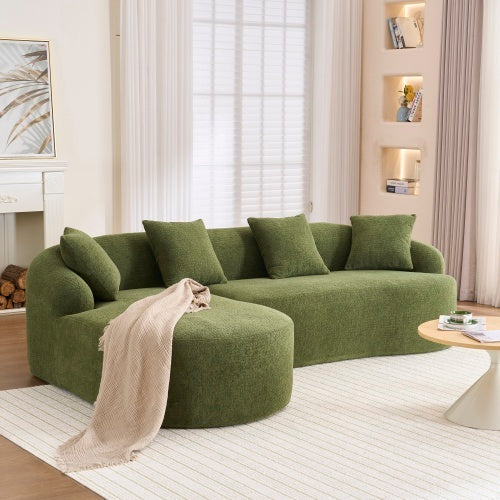 Chaise Chenille L-Shape Sectional Sofa