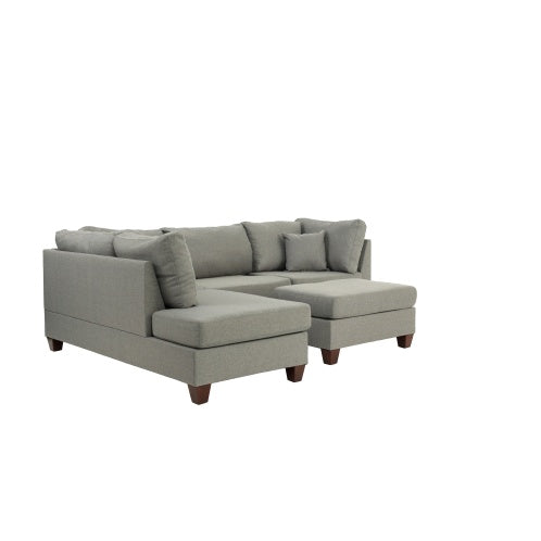 3-PC Gray Sectional Sofa