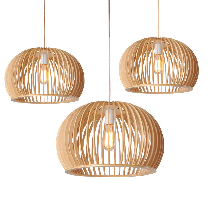 Wooden Pumpkin Chandelier
