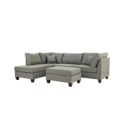 3-PC Gray Sectional Sofa