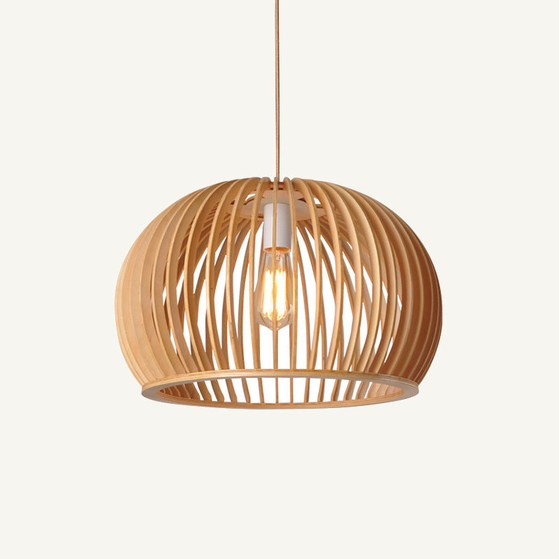 Wooden Pumpkin Chandelier