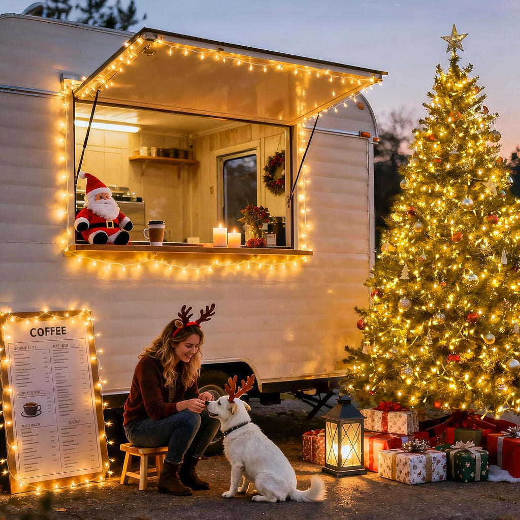 168FT 600 LED Christmas Lights – Warm White Outdoor Waterproof
