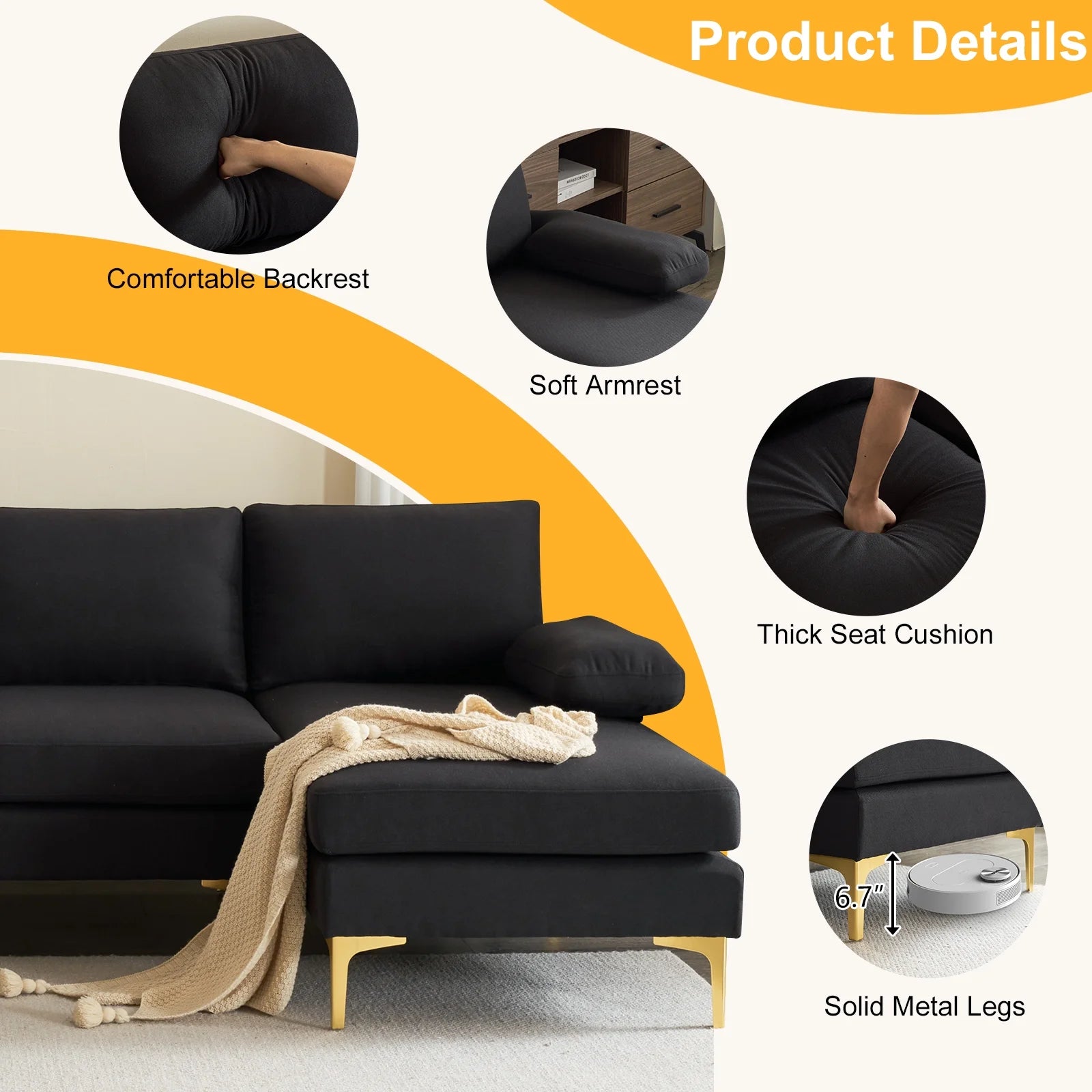 U-Shaped Sectional Sofa