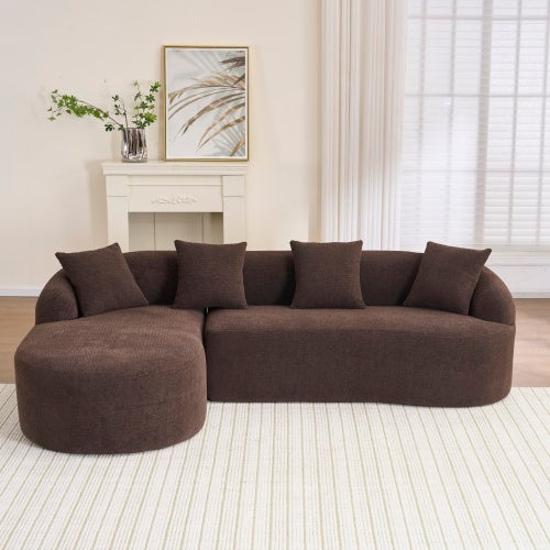 Chaise Chenille L-Shape Sectional Sofa