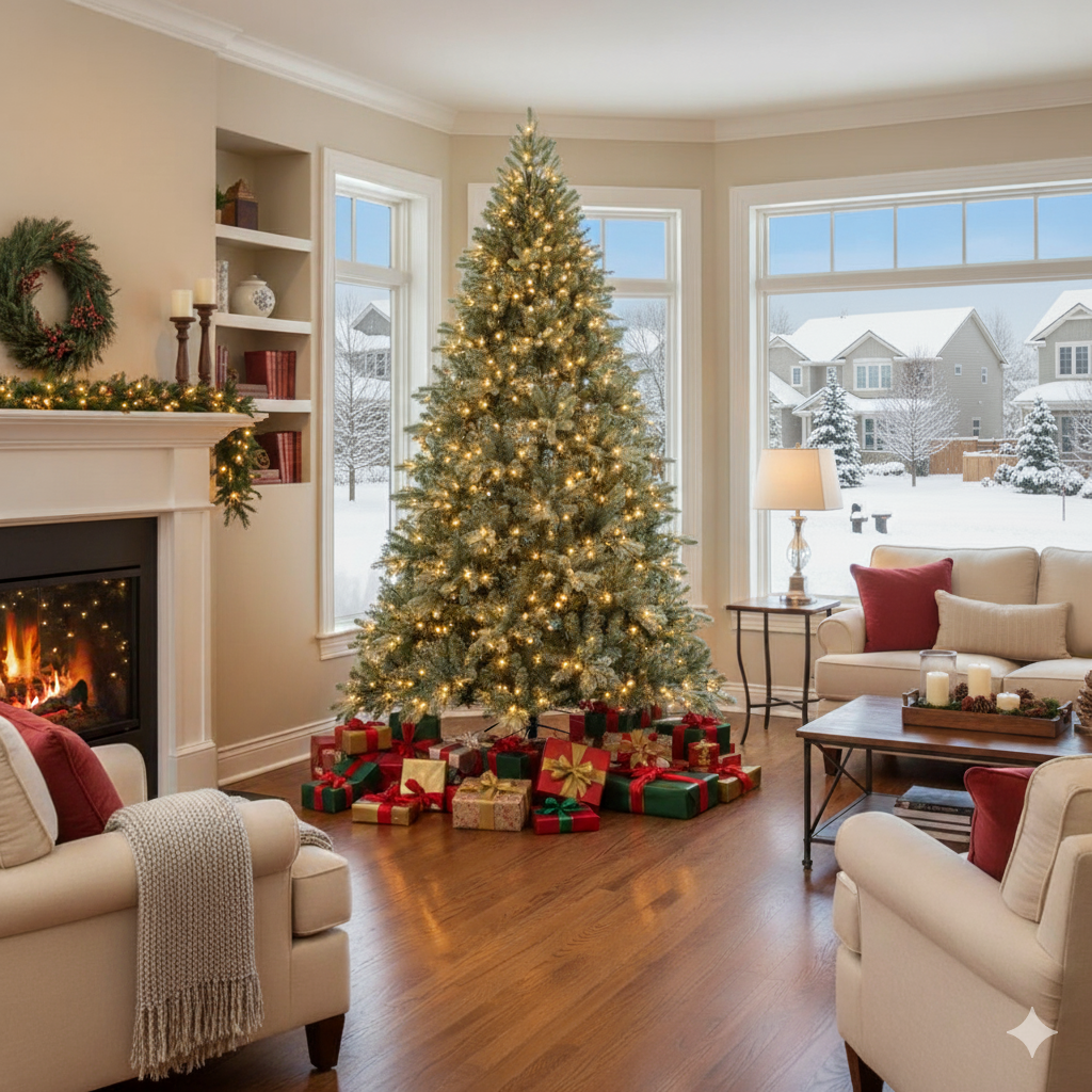 9ft Blue-Green Christmas Tree