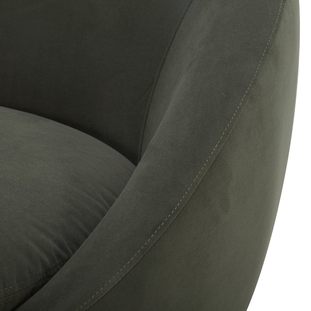 Mira Swivel Accent Chair, Olive Velvet