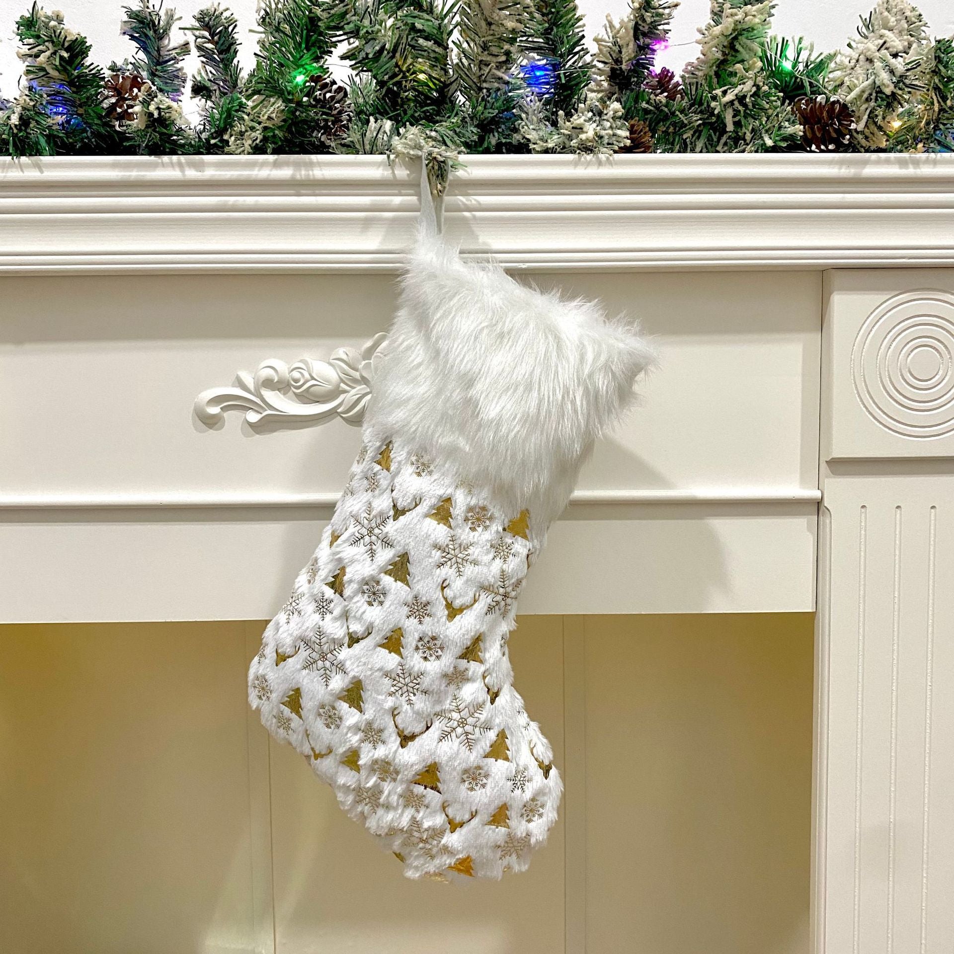Gilded Plush Christmas Stockings