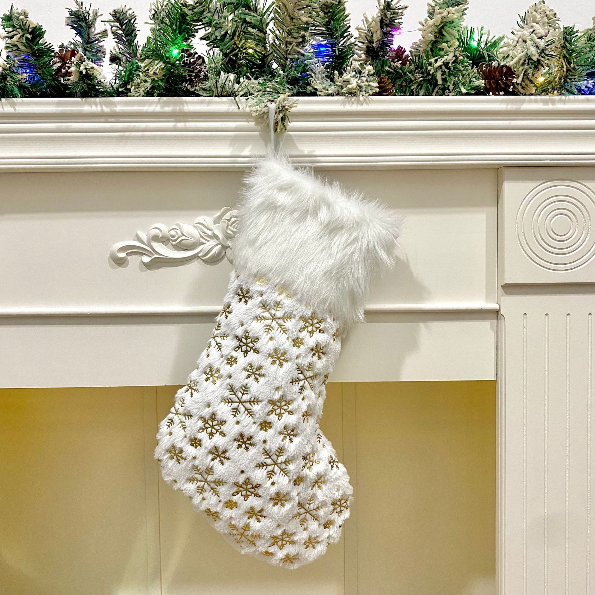 Gilded Plush Christmas Stockings
