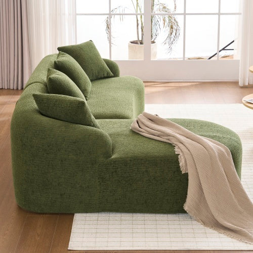 Chaise Chenille L-Shape Sectional Sofa