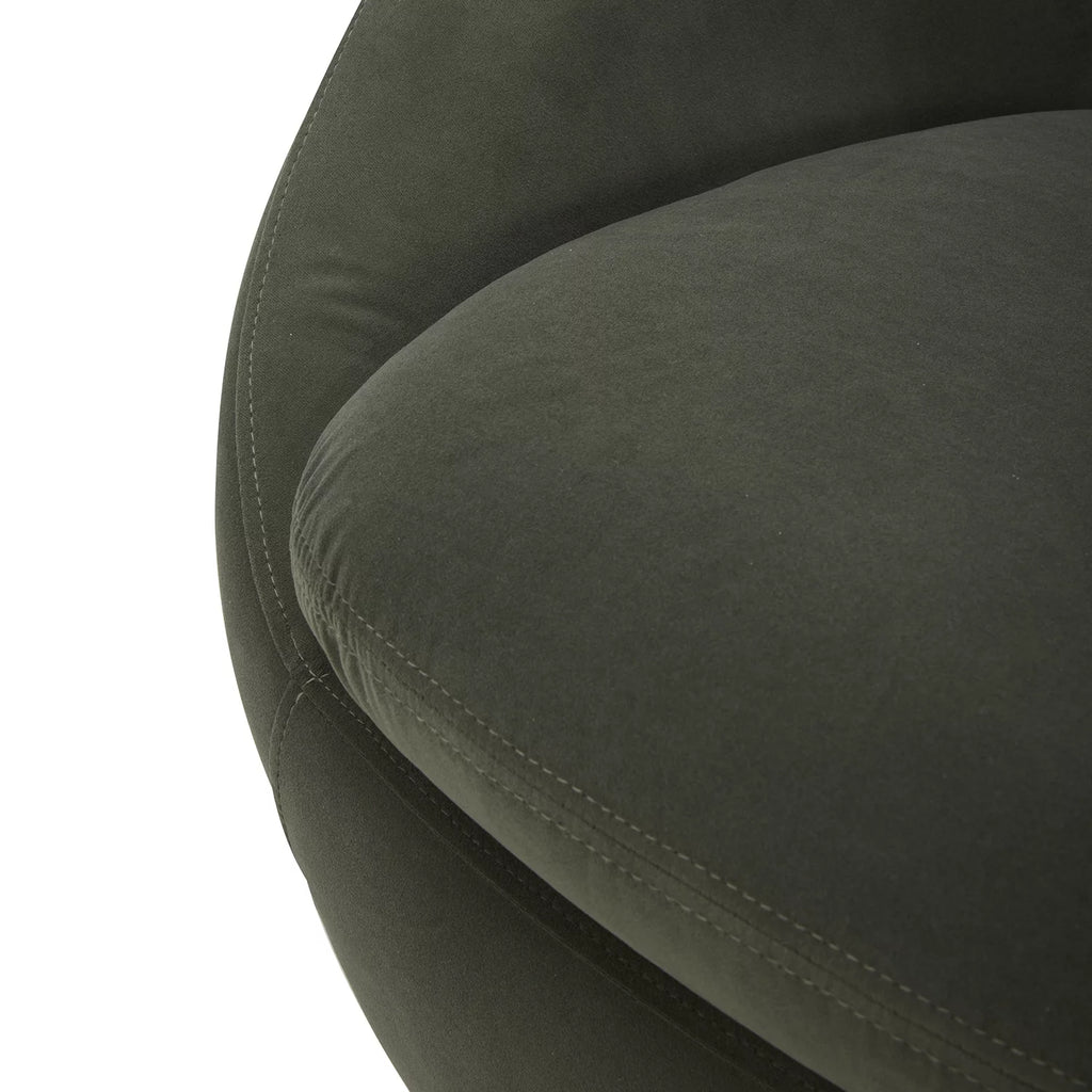 Mira Swivel Accent Chair, Olive Velvet
