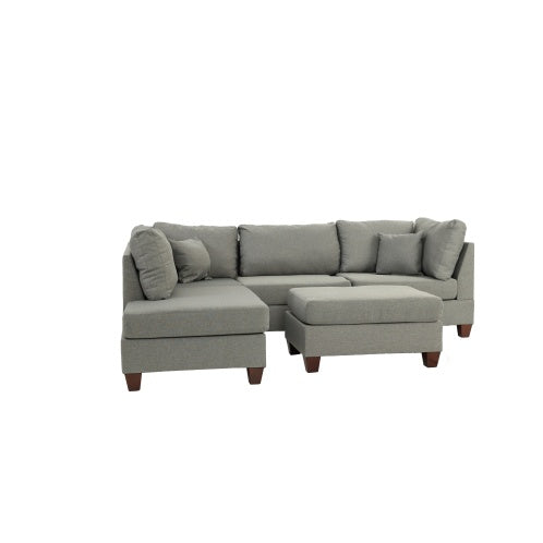 3-PC Gray Sectional Sofa