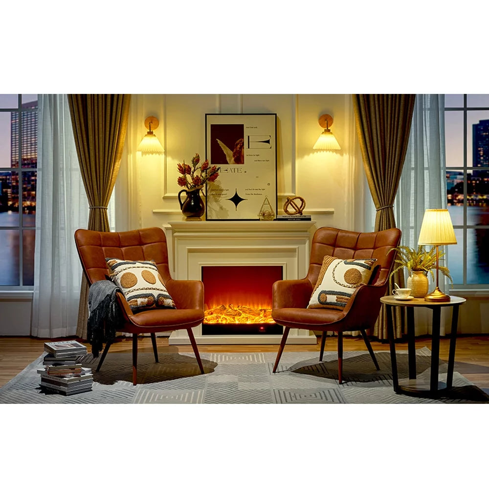 Faux Leather Wingback Chair