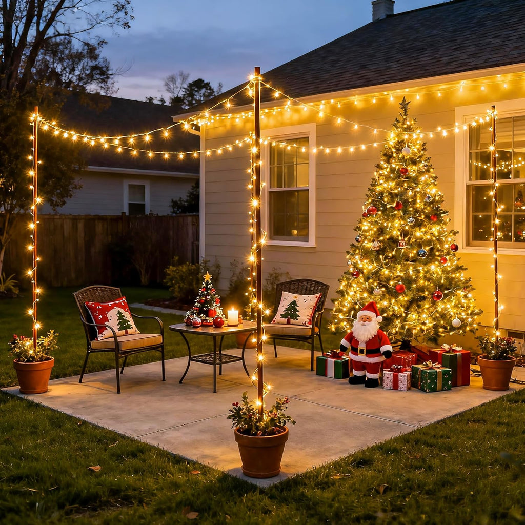 168FT 600 LED Christmas Lights – Warm White Outdoor Waterproof