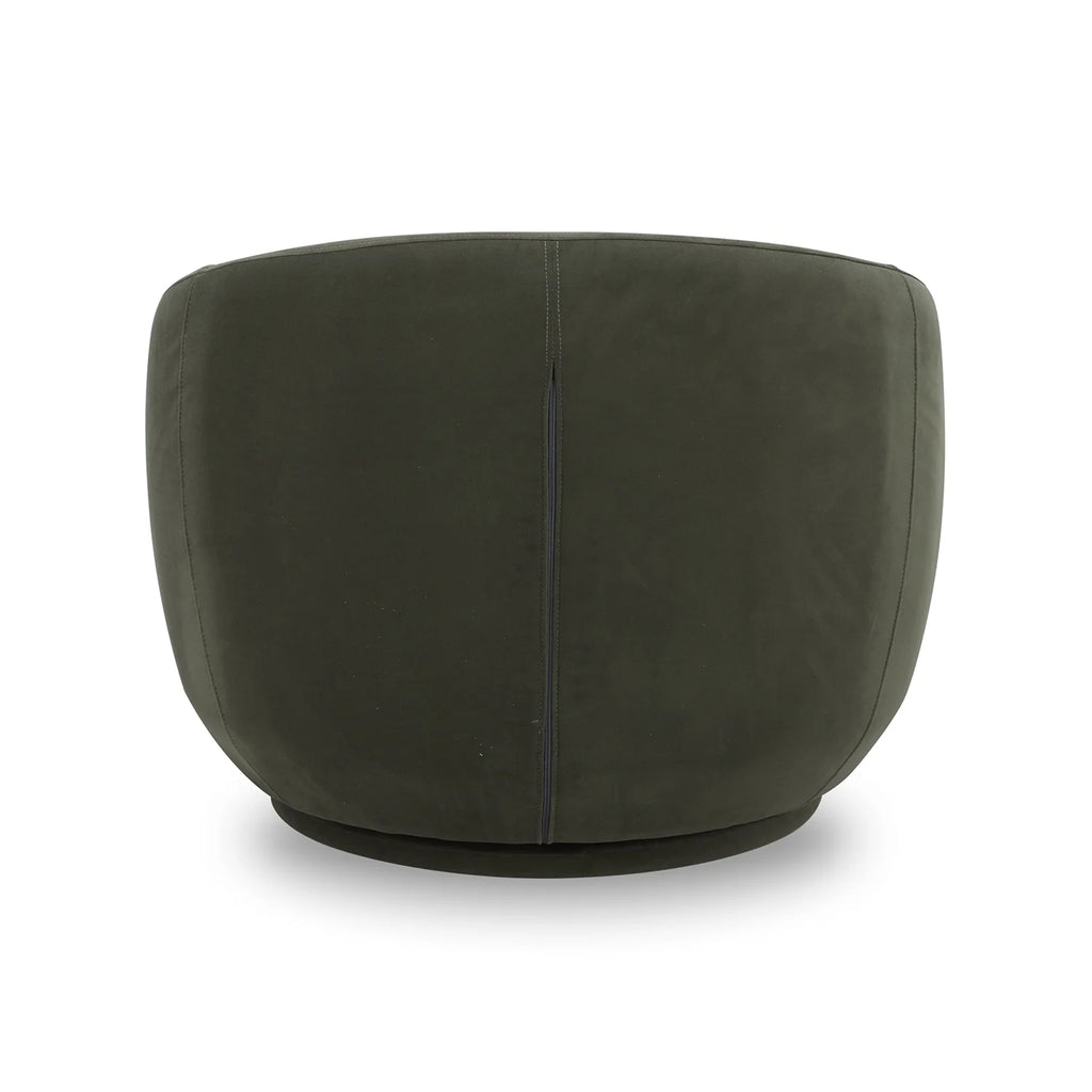 Mira Swivel Accent Chair, Olive Velvet