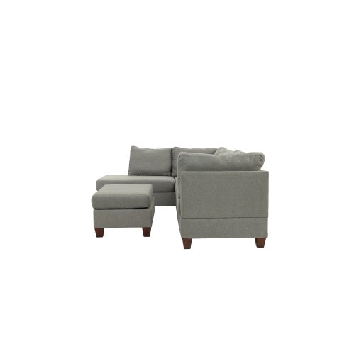 3-PC Gray Sectional Sofa