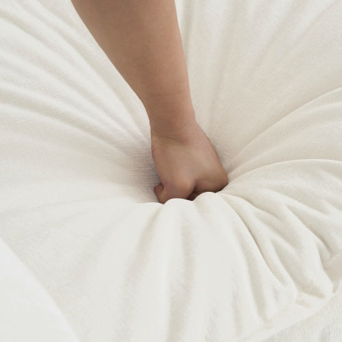 White Chenille 3-Seater Sofa