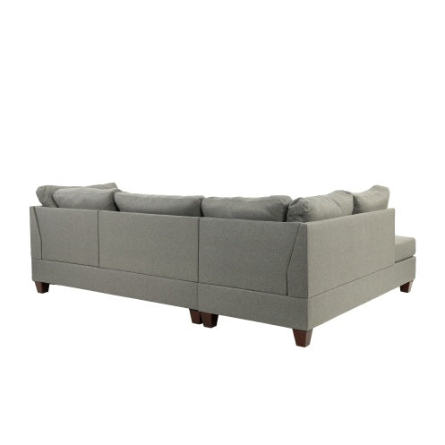 3-PC Gray Sectional Sofa